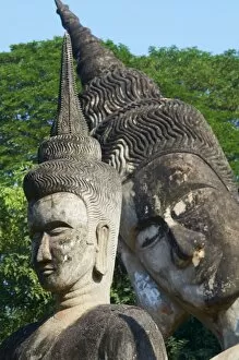 Images Dated 28th December 2010: Statues of Buddha in Xieng Khuan Buddha Park, Vientiane Province, Laos