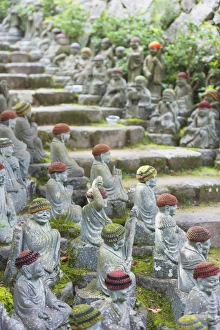 Statues in Daisho-in Buddhist temple, Miyajima Island, Hiroshima Prefecture, Honshu, Japan, Asia