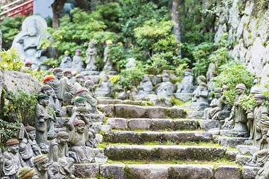 Statues in Daisho-in Buddhist temple, Miyajima Island, Hiroshima Prefecture, Honshu, Japan, Asia