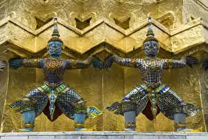 Guards Prints: Statues of demons on the Golden Chedi