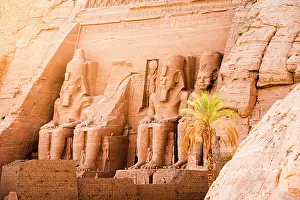 Aswan Prints: Statues of the Great temple of Ramses II, Abu Simbel, Aswan, Egypt