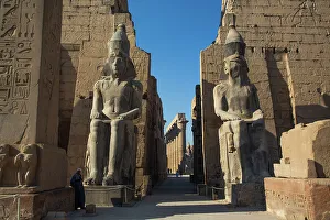 Rameses Ii Prints: Statues of Rameses II, First Pylon of Rameses II