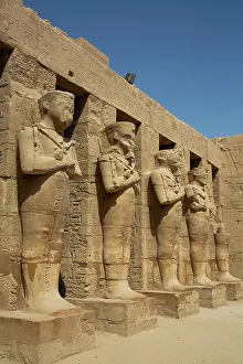 World History Prints: Statues of Rameses III as Osiris