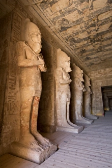 Abu Simbel Prints: Statues of Ramses in the Osiris Postion, Hypostyle Hall, Sun Temple, Abu Simbel