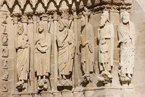 Reims Prints: Statues of Simon, John the Baptist, Isaiah, Moses, Abraham