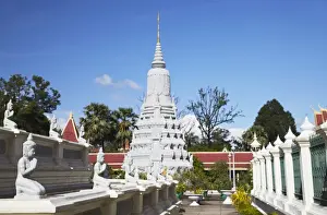 Silver Pagoda Prints: Statues and stupas at Silver Pagoda inside Royal Palace complex