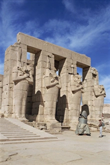 Ramesseum Prints: Statues in a temple, archaeological site, Ramesseum, Thebes, UNESCO World Heritage Site