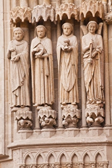 Religious Figure Prints: Statues on the west front of Notre Dame d Amiens Cathedral