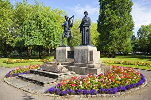 Glamorgan Prints: Statues Ynysangharad Park, Pontypridd, Mid-Glamorgan, Wales, United Kingdom, Europe