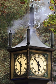 Canadian Culture Prints: Steam clock, Gastown, Vancouver, British Columbia, Canada, North America
