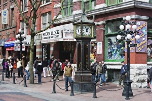 Water Street Prints: The Steam Clock on Water Street, Gastown, Vancouver, British Columbia, Canada