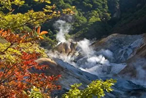 Images Dated 3rd October 2009: Steam fumaroles in Jigokudani geothermal area, Noboribetsu Onsen, Shikotsu-Toya National Park