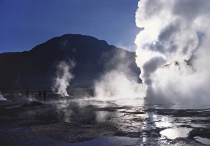 Andes Prints: Steam Rising From Geysers and Fumaroles, El Tatio, Atacama, Chile