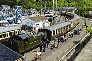 Platform Collection: Steam train, Kingswear, Devon, England, United Kingdom, Europe