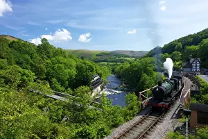 Wales Prints: Steam train pulls out of Berwyn station on the Llangollen Heritage Railway