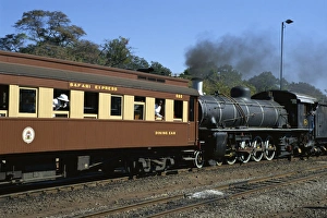Carriages Prints: Steam train at railway station, Victoria Falls, Zimbabwe, Africa