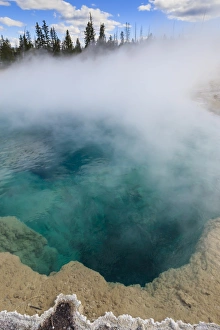 Turquoise Prints: Steam and turquoise depths at Black Pool