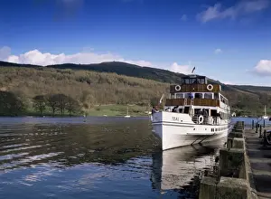 Steamer Prints: Steamer on Lake Windermere, Lake District National Park, Cumbria, England