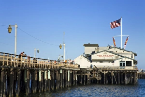Santa Barbara Prints: Stearns Wharf, Santa Barbara Harbor, California, United States of America, North America
