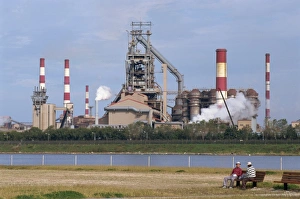 Factories Prints: Steel works, second largest in world, beside river, Pohang, Kyongsangbuk county