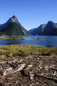 The steep cliffs of Milford Sound, Fiordland National Park, UNESCO World Heritage Site, South Island, New Zealand, Pacific