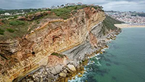 Earth Tones Prints: The steep cliffs of Nazare, Oeste, Portugal, Europe
