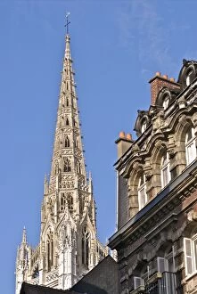 Images Dated 27th August 2007: Steeple of the 12th century Notre Dame Cathedral, and houses, Old Town