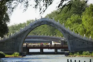 Yihe Yuan Prints: A steeply arched bridge on Lake Kunming at Yihe Yuan (The Summer Palace)