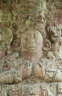 Stela C dating from 730 AD, Copan Archaeological Park, UNESCO World Heritage Site