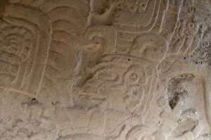 Images Dated 1st April 2009: Detail of a Stela, Mayan archaeological site, Tikal, UNESCO World Heritage Site