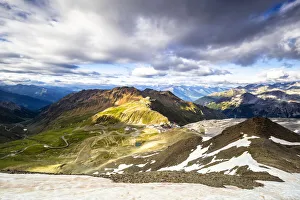 Stelvio Mountain pass at sunset, Valtellina, Lombardy, Italy, Europe
