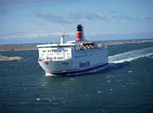Sweden Prints: A Stena Line ferry among outer islands