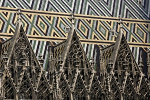 Stephansdom Prints: Stephansdom Cathedral roof, Vienna, Austria, Europe