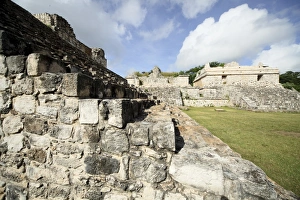 Ek Balam Prints: Steps to the Oval Palace, Mayan ruins, Ek Balam, Yucatan, Mexico, North America
