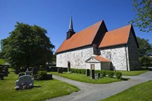 Stiklestad Church, near the scene of the famous Battle of Stiklestad, Verdal, Nord-Trndelag, Norway, Scandinavia