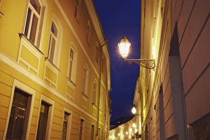 Images Dated 12th August 2009: Stikliu Gatve at dusk, Vilnius, Lithuania, Baltic States, Europe