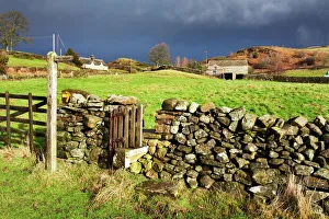Farm Prints: Stile in a dry stone wall at Storiths