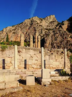 Ancient Greece Prints: Stoa of the Athenians, Delphi, UNESCO World Heritage Site, Phocis, Greece, Europe