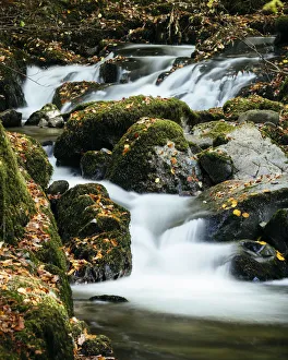 Blurry Prints: Stock Ghyll Force Waterfalls, Ambleside, Lake District, Cumbria, England, United Kingdom
