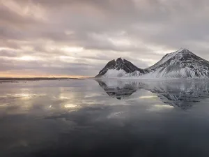 Mirror Prints: Stokksnes Beach in Iceland showcases stunning winter reflections
