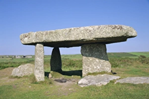 Balance Prints: Stone age dolmen, Lanyon Quoit, near Madron, Cornwall, England, UK