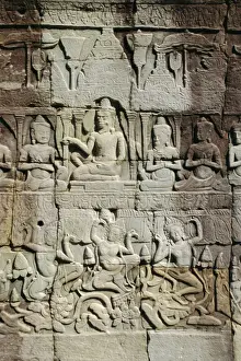 Rural Life Prints: Stone bas-reliefs depicting scenes of rural life and historical events