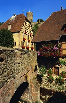 Kaysersberg Prints: Stone Bridge in Kaysersberg, Alsace, France