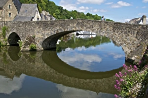 Dinan Prints: The Stone Bridge over River Rance, Dinan, Brittany, France, Europe