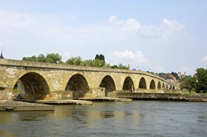 Danube Prints: Stone Bridge (Steinerne Brucke), Regensburg, UNESCO World Heritage Site