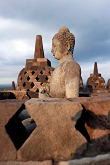 Aesthetics Prints: Stone Buddha statue, Borobudur