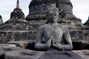Ritual Prints: Stone Buddha statue, Borobudur