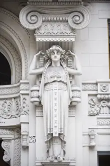 Stone carving in the old town, UNESCO World Heritage Site, Genoa (Genova)