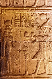 Hieroglyph Prints: Stone Carvings and Hieroglyphs in The Sanctuary at The Temple of Isis