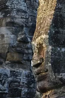 Images Dated 24th February 2010: Stone faces, which may depict Jayavarman VII as a Bodhisattva, on towers in the Bayon Temple